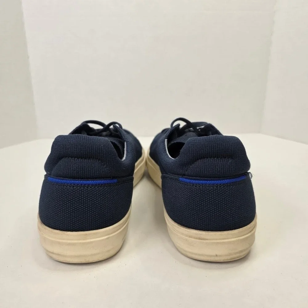 Rothy's Mens 11 RS01 Sneaker Navy Blue Knit Sustainable Lace Up Low Top